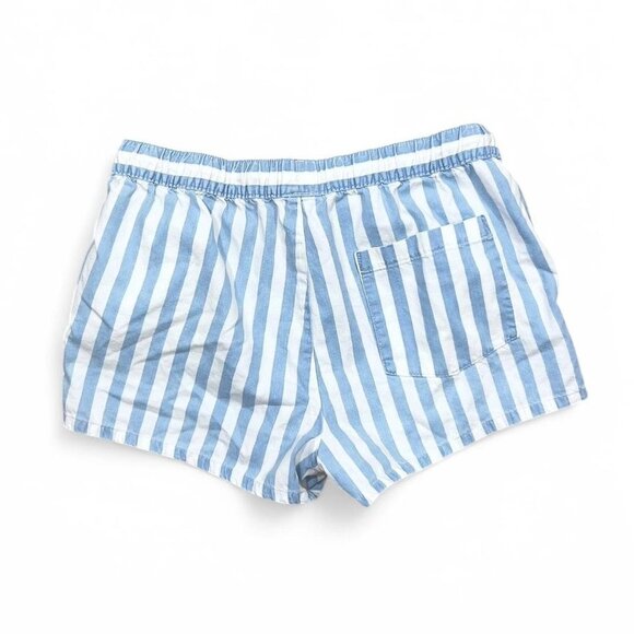 Aerie Blue White Striped Drawstring Comfy Beach Shorts Summer Size S - Picture 4 of 4